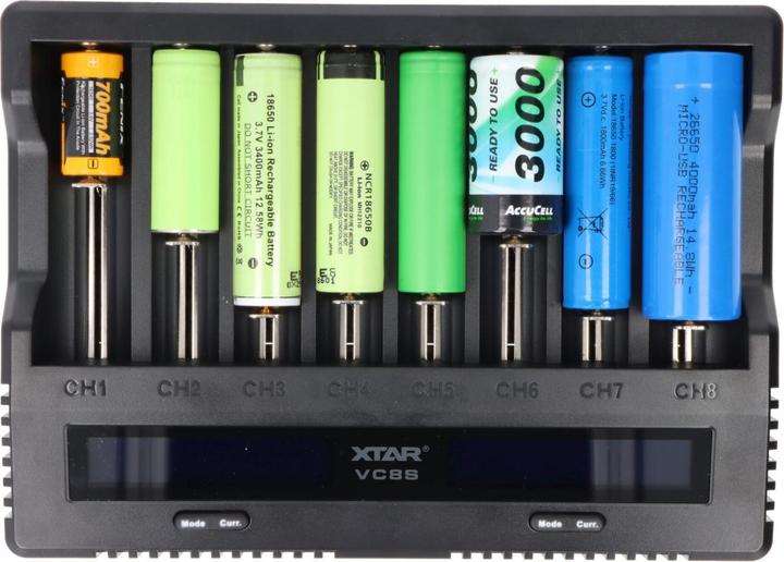 Image du produit Xtar VC8S 8fach Schnell-Ladegerät für 1-8 Li-Ion 3,6V und 3,7V Akku und NiMH