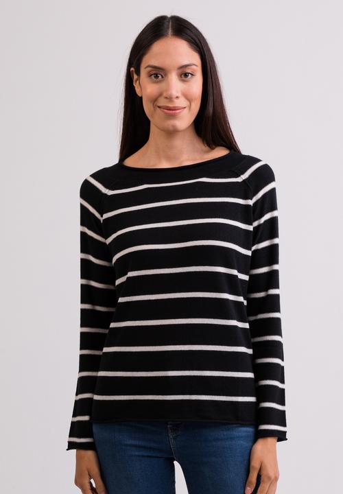 Immagine prodotto Cash-Mere Kaschmir Rundhals Pullover gestreift (XS, S)