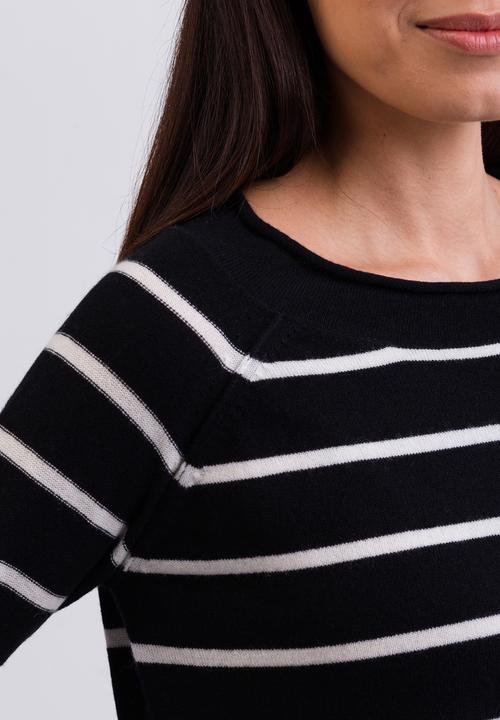 Immagine prodotto Cash-Mere Kaschmir Rundhals Pullover gestreift (XS, S)