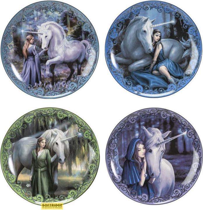 Image du produit Pacific Trading Anne Stokes pack 4 plaques Licorne et Maiden (4 x, 17.78 cm)