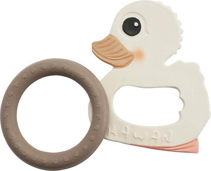 Hevea Kawan Geschenkset - Beissring + Ring, Tan Beige (3 Monate)