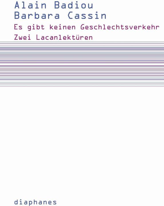 Actual product image There is no sexual intercourse (German, Alain Badiou, Barbara Cassin, 2012)