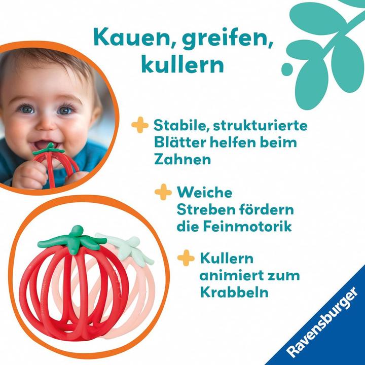 Produktbild Ravensburger Play+ Kuller-Greifling: Tomate – Zahnungshilfe, Silikon Baby-Spielzeug ab 0 Mona
