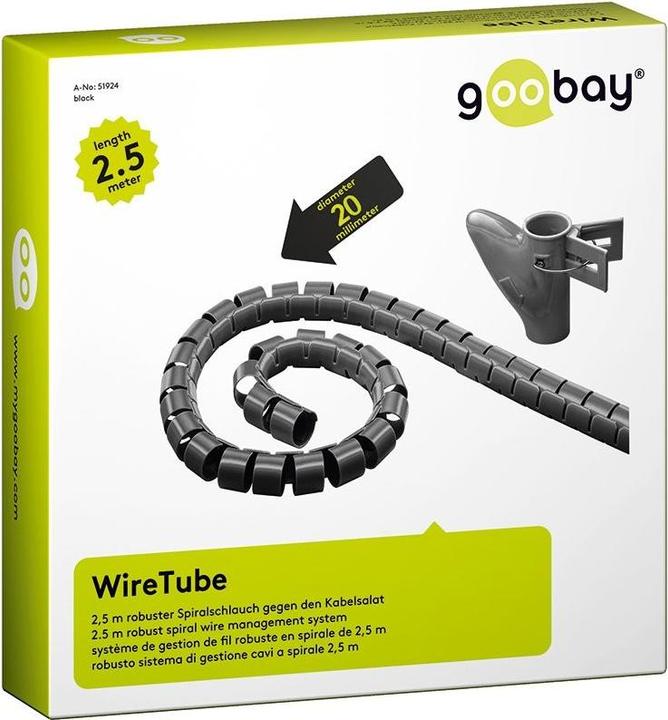 Immagine prodotto Goobay WireTube robusto tubo a spirale contro l'ingombro dei cavi (Tubo a spirale per cavi, 250 cm)