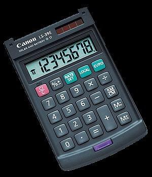 Produktbild Canon Taschenrechner LS-39 E, Solar-/ Batteriebetrieb (Batterien, Solarzellen)