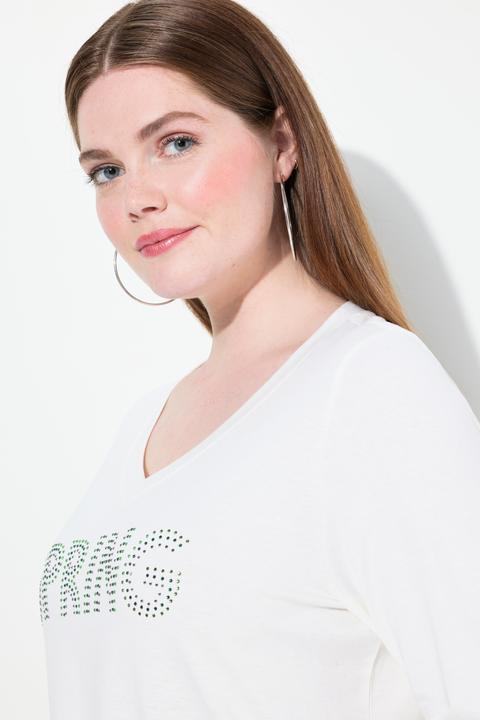 Actual product image Ulla Popken SPRING Studded 3/4 Sleeve Tee (42, 44)