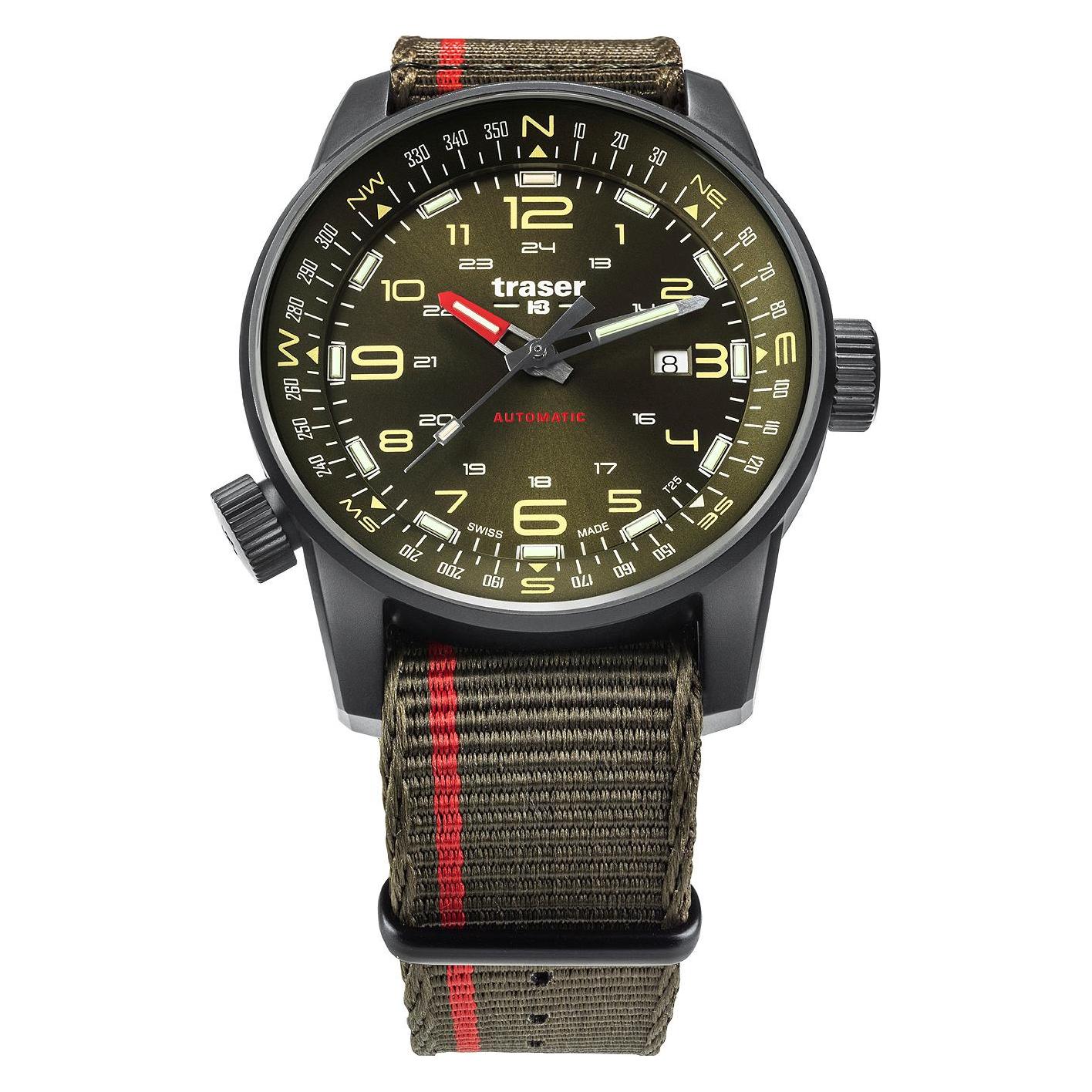 Traser, Armbanduhr, H3 110456 P68 Pathfinder Automatik 46mm 10ATM, Grün, (Lünette Drehbar, 46 mm)