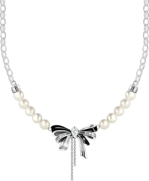 Thomas Sabo Collana con fiocco e perle Lovely Romance (Argento 925, Smalto)