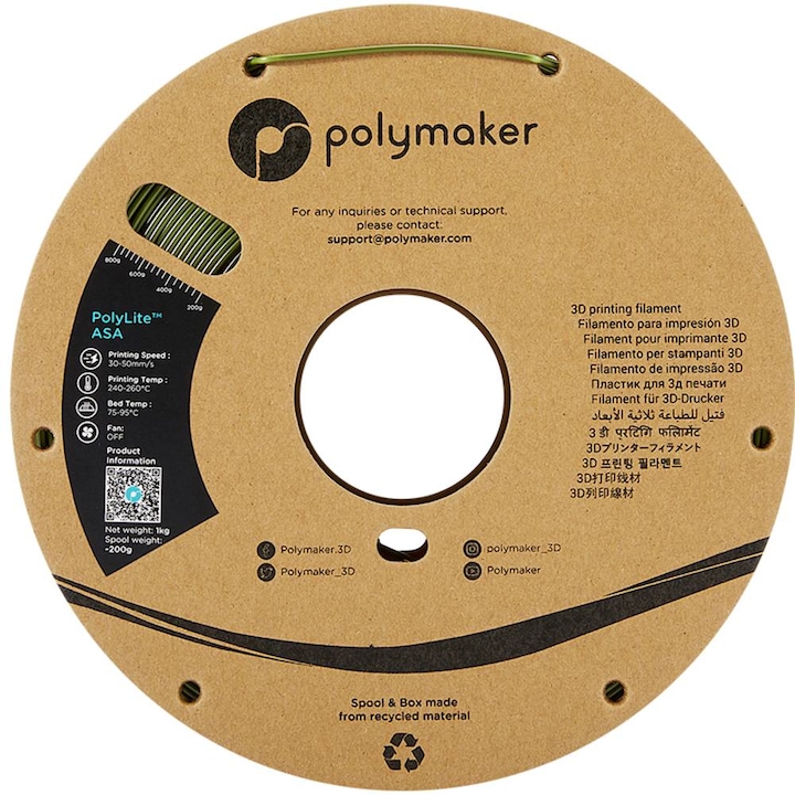 Produktbild Polymaker PolyLite ASA (ASA, 1.75 mm, 1000 g, Grün)