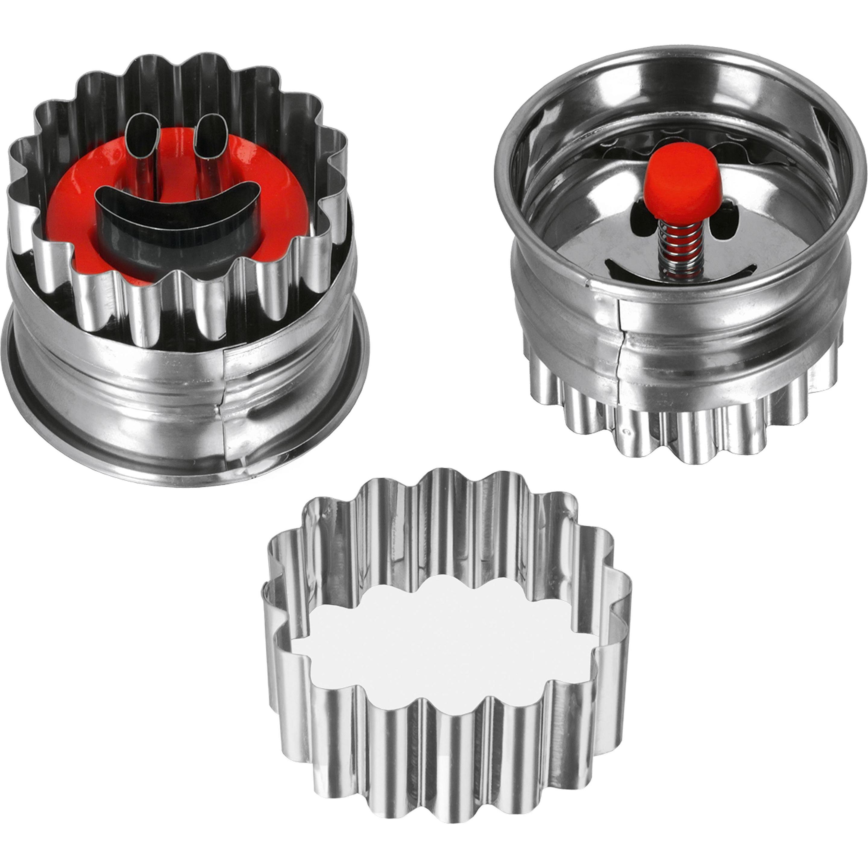 Thumbnail - 6x Metaltex Linzer-Ausstecher Smile, Ausstechformen, Grau