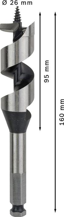 Actual product image Bosch Professional Zubehör PRO Wood Wood auger bit, 26 x 95 x 160 mm (11.1 mm)