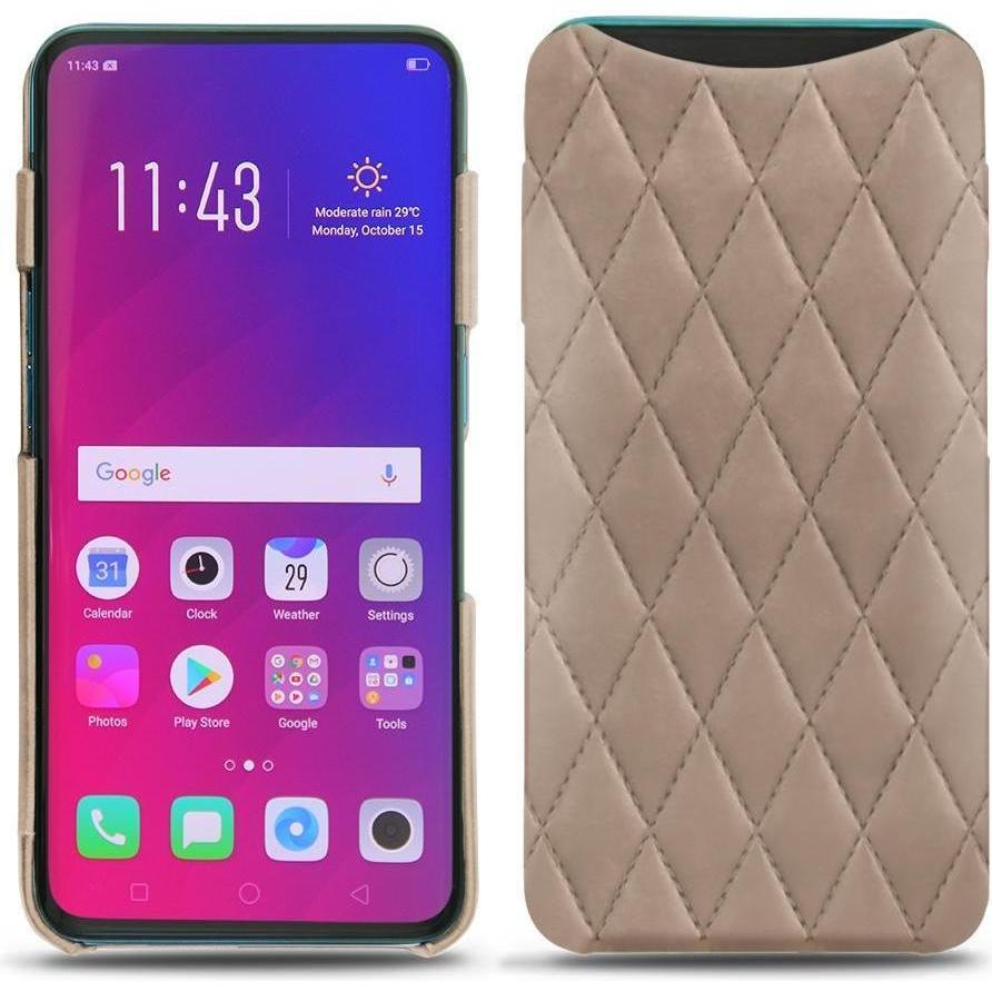 Noreve Lederschutzhülle (Oppo Find X), Smartphone Hülle, Beige