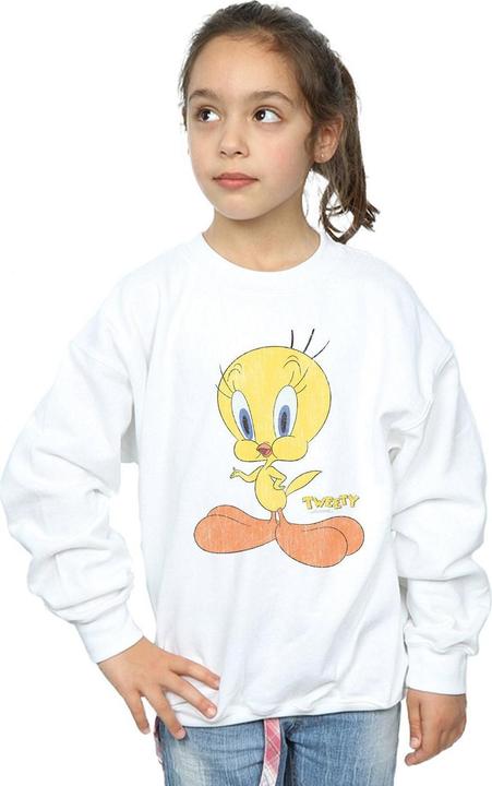 Actual product image Looney Tunes Girls Tweety Pie Distressed Sweatshirt (152, 158)