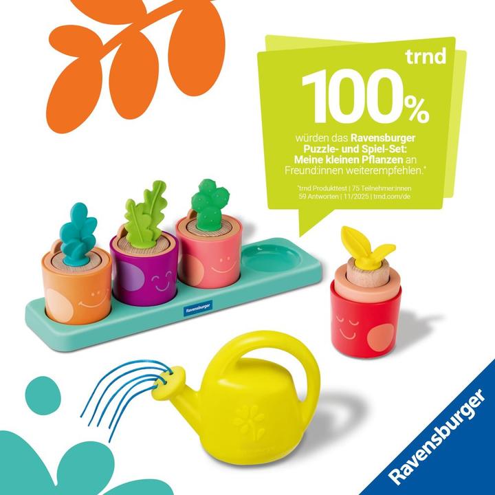 Produktbild Ravensburger Play+ Puzzle- & Spiel-Set: Meine kleinen Pflanzen – Kinderpuzzle, Pretend Play Set