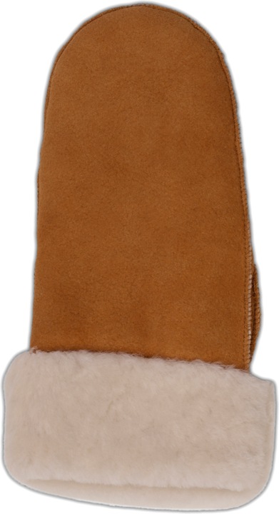 Actual product image Cash-Mere Lederfäustlinge mit Lammfell und Manchette (S)
