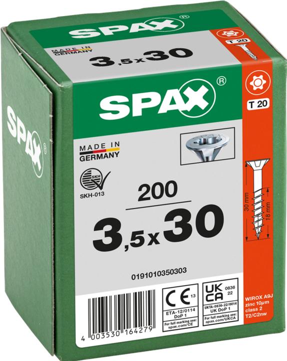 Produktbild Spax Senkmultikopf T-Star Plus T20 Teilgewinde Wirox (200 Schrauben pro Stück)