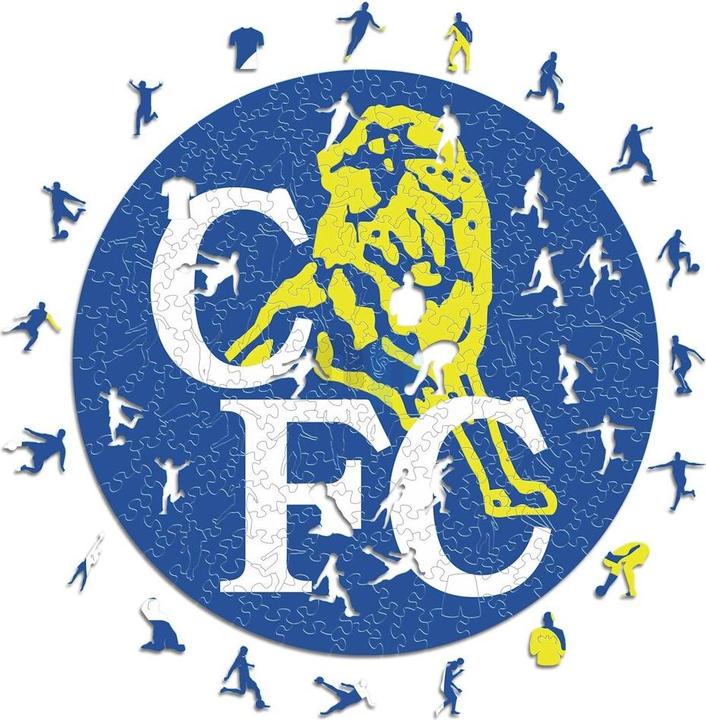 Actual product image Iconic Chelsea FC - Retro Logo - Wooden Puzzle Size S (150 pieces) (150 pieces)