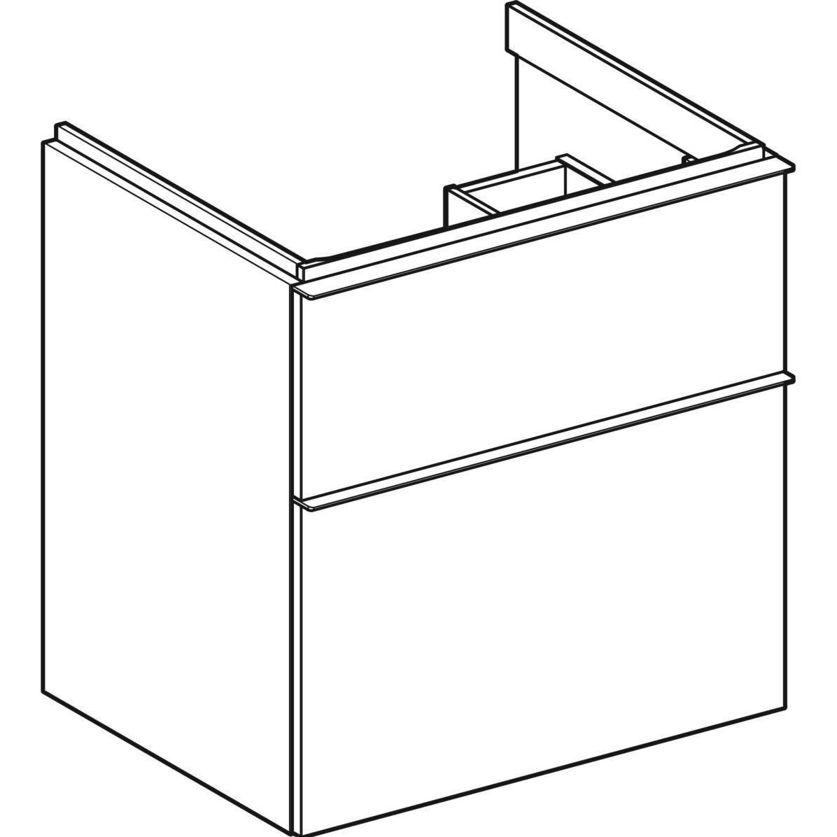 Thumbnail - Geberit, Waschbeckenunterschrank, iCon wastafelonderkast 2 lade 59x47,6 cm, wit (59 x 47.5 x 61.5 cm)