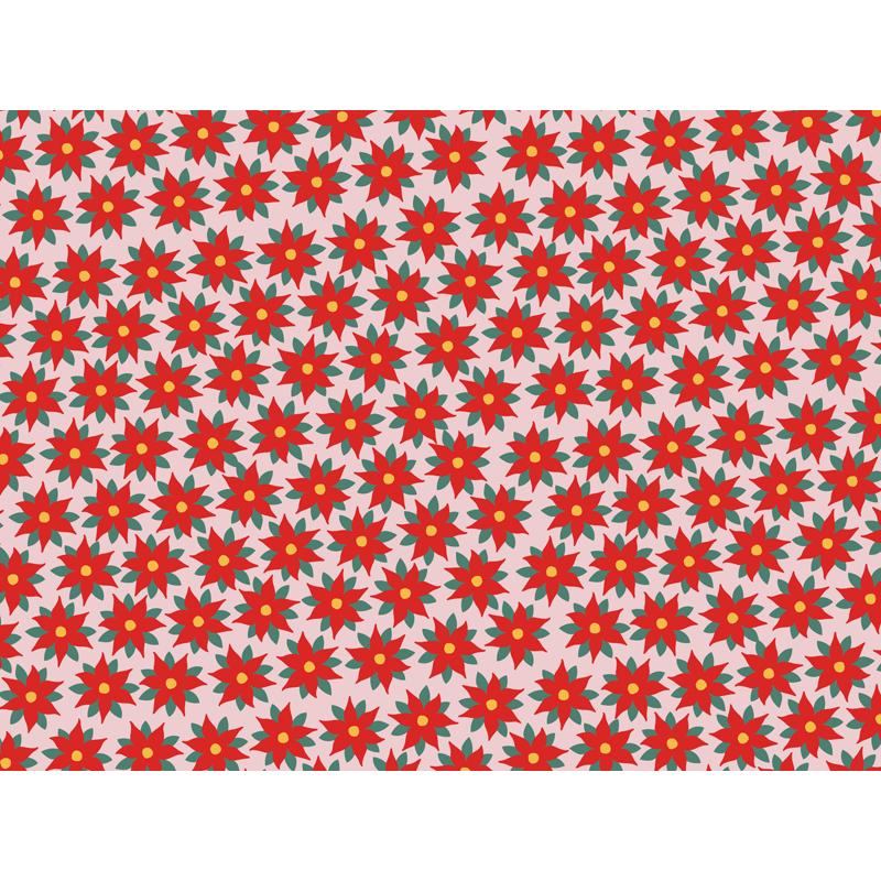 Partydeco Wrapping paper - Red star of Bethlehem, 70x200cm (1 pkt / 1 pc.)