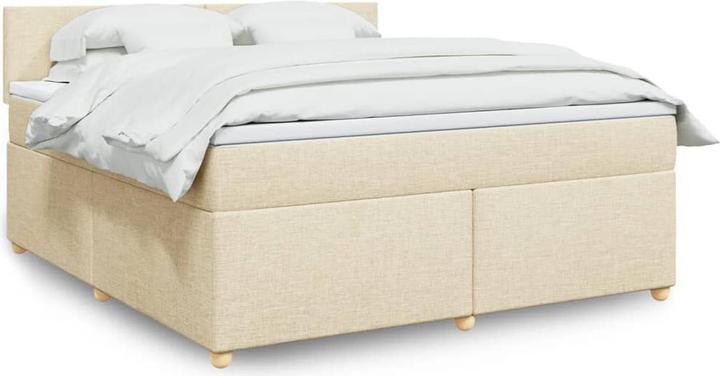 VidaXL Boxspringbett Polsterbett Bett Doppelbett Matratze Creme 180x200cm Stoff (180 x 200 cm, 180 x 200 cm)