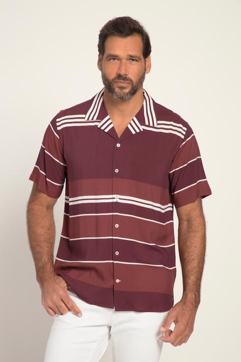 Produktbild JP1880 Viskose-Hemd, Halbarm, Buttondown-Kragen, kastiger Fit, Streifen (XXL)