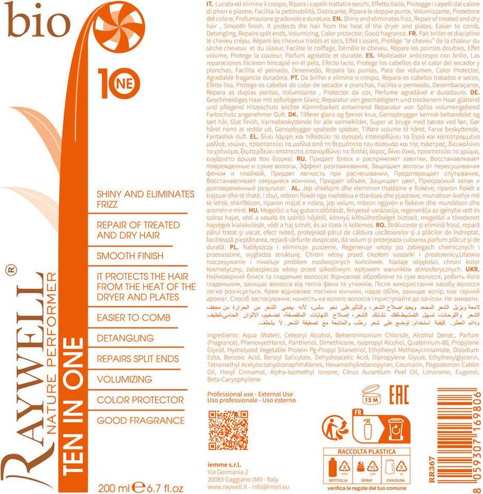 Valori nutrizionali e ingredienti Raywell Ten in One (200 ml)