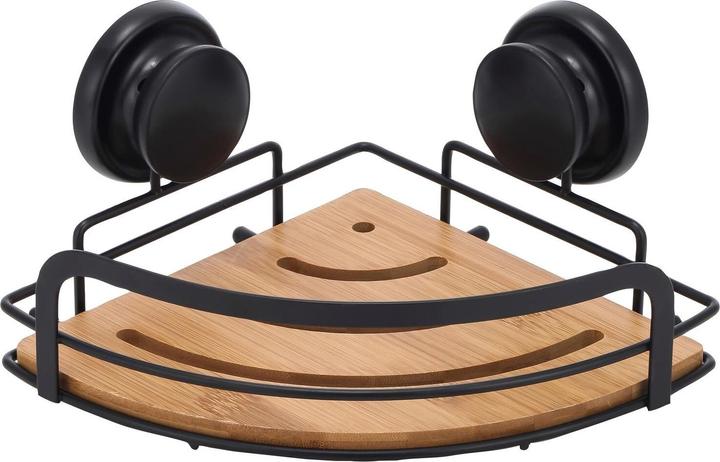 MSV Bathroom utensil holder Nature/Black matt, 21 cm (21 x 21 x 12 cm)