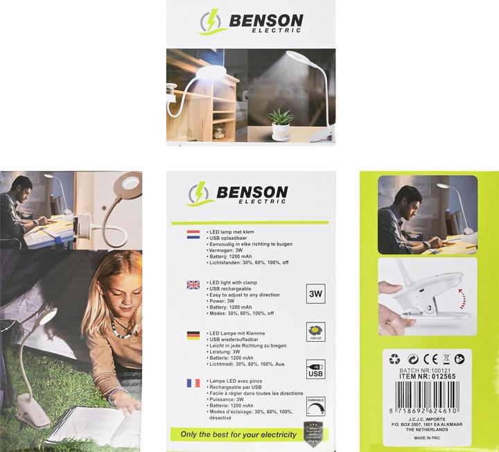 Produktbild Benson Electric LED Klemmleuchte