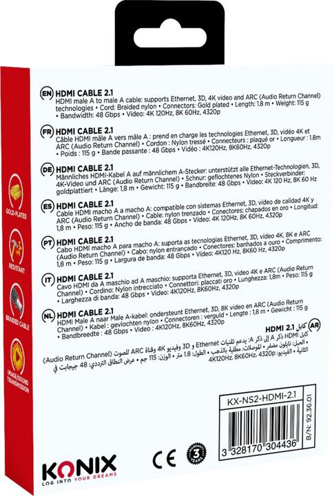 Produktbild Konix HDMI — HDMI (1.80 m)