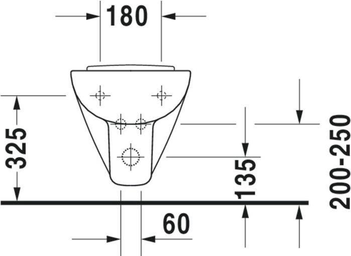 Immagine prodotto Duravit Bidet a parete D-CODE COMPACT w ÜL HLB 350x480mm 1 foro per rubinetto bianco