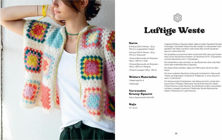 Actual product image Poppige Granny Squares - echt kultig häkeln (German, Françoise Vauzeilles, Katrin Marburger, 2025)