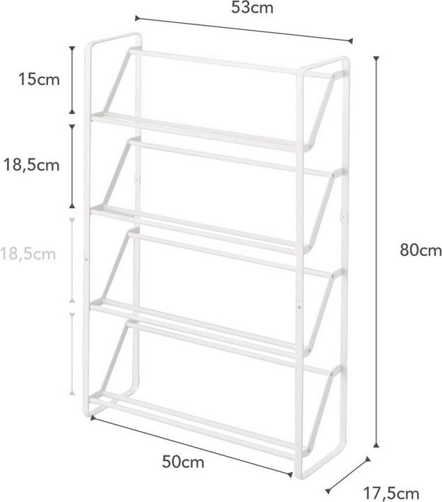 Image du produit Yamazaki Étagère à chaussures étroite à 4 niveaux FRAME (53 x 17.5 x 80 cm)