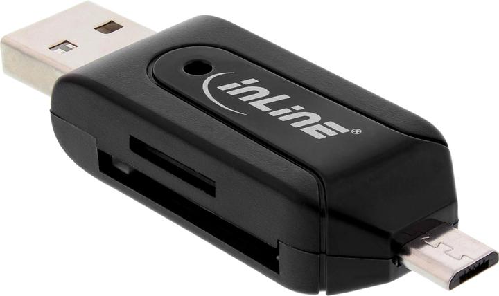Actual product image InLine Dual Card Reader for SD and microSD (USB 2.0, Micro USB)