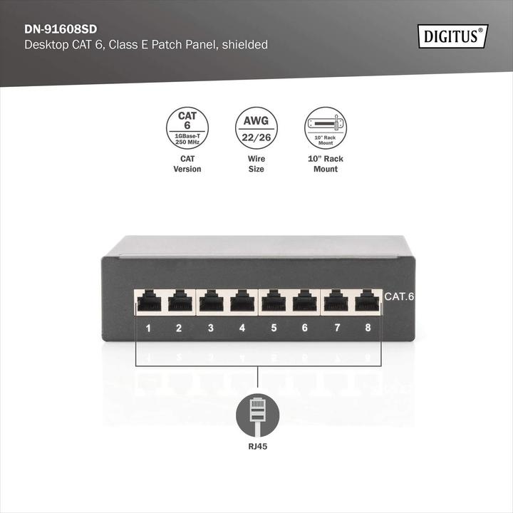 Immagine prodotto Digitus Desktop CAT 6, pannello patch