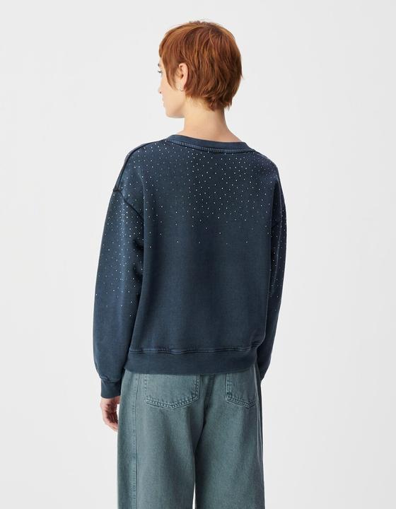 Image du produit Ikks Sweatshirt mit V-Ausschnitt und Strasssteinen (L)