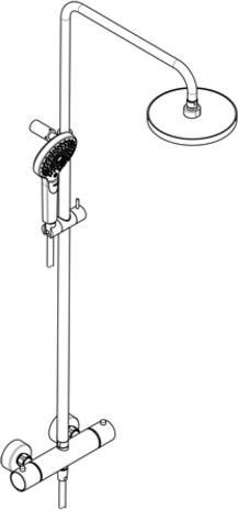 Produktbild Kludi DIVE Thermostat Dual Shower System, tube réglable horizontalement et verticalement, 6907939-00