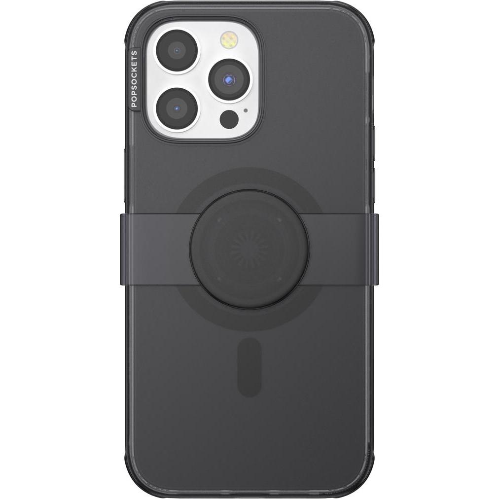 PopSockets Backcover mit Solid Black (Apple iPhone 14 Pro Max), Smartphone Hülle, Schwarz