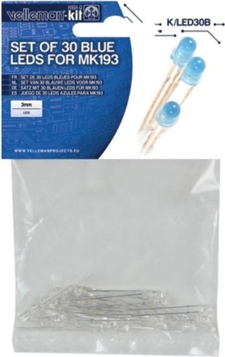 Immagine prodotto Velleman Set Di 30 LED Blu Da 3 mm Per Mk193