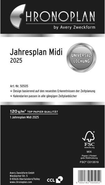 Chronoplan Piano annuale Midi 2025