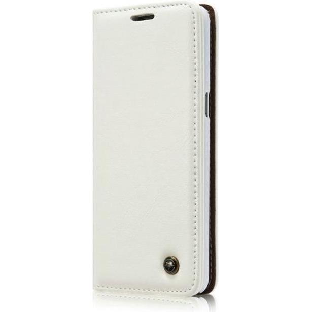 Caseme Klassische Leder Hülle (Samsung Galaxy S8+), Smartphone Hülle, Weiss
