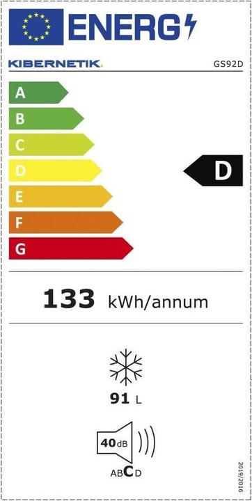 Energie-Label Kibernetik Gefrierschrank GS92 Rechts/Wechselbar (Freistehend, 91 l)