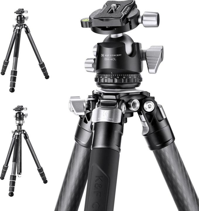 Image du produit K&F Concept Concept Heavy Duty Tripod X284C2 Carbon 157cm (Carbone)