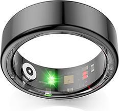 Immagine prodotto Powerton SMART Ring Grösse 8 schwarz / Smart Ring / BT 5.0 / IP68 (8, Nero, Oro)