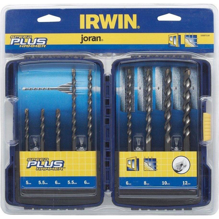 Irwin, Bohrereinsatz, SET 9 pcs. SPEEDHAMME PLUS 5x110, 5.5x110, 5.5x160, 6x110, 6x160x2 pcs, 8x160, 10x160, 12x160 (5-1...