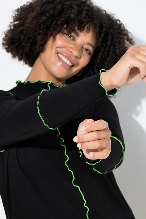 Image du produit Angel of Style T-shirt en maille, coupe Basic Slim Fit, coutures colorées en forme de vagues (58)