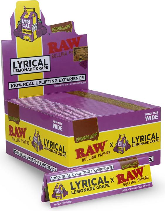 Actual product image RAW 10X Rolling Sheets x Lyrical Lemonade King Size Wide Grape