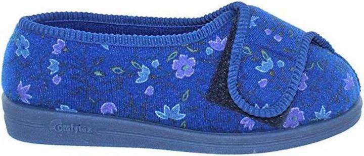 Actual product image Comfylux Davina Slippers With Velcro And Floral Pattern Extra Wide Fit (36)