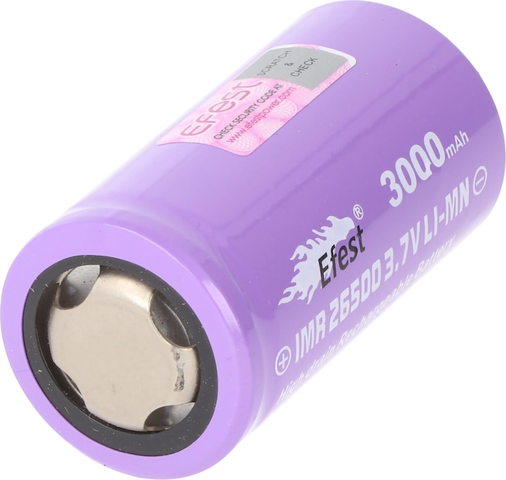Actual product image Efest Battery IMR 26500 positive pole flat (1 pcs., 26500, 3000 mAh)