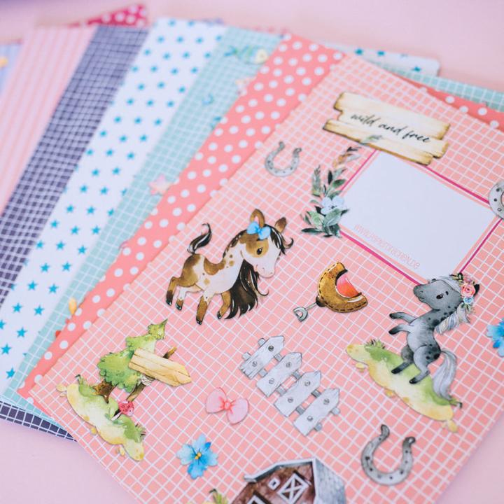 Produktbild Papierdrachen 8er Set Heftumschläge - Unter Wasser + Einhorn - Set 4 (A4)