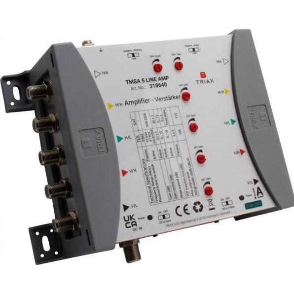 Thumbnail - Triax TMSA 5 LINE AMP Leitungsverstärker mit 5 Eingängen und 20dB Verstärkung Amplifier (Verstärker), SAT Zubehör, Grau